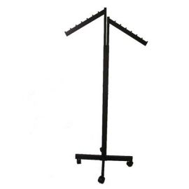 2-WAY RECTANGULAR UPRIGHT RACK WITH WATERFALL ARMS X BASE WITH CASTERS