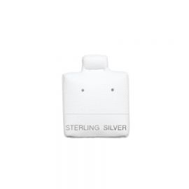Earring Puff Card 1"X1" Silver White /1Pk(100Pcs) / White