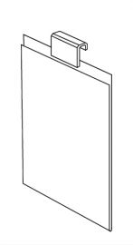 Acrylic Sign Holder,8 1/2 x 11 Vertical fits Slatwall or Gridwall 