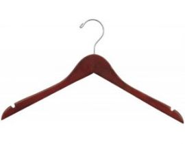 Top Hanger W/Notches, Flat, Wood, Walnut, Pack of 100