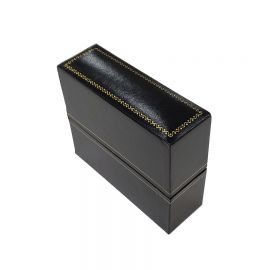 1 1/4" W x 3 3/4" L x 3  1/4" H Classic Leatherette Bangle Box, Black,  12 Pcs
