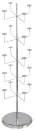 Hat Displayer, 5 Tier Single Upright, 67" Height, 18 1/2" Base, 20 Hats Capacity