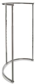 43"D. Adj Height Every 3" From 49" ~ 73". 1 1/4" Hangrail- Chrome Finish