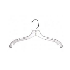 17" Crystal Clear Dress & Shirt Hangers, Swivel Hook, Super Heavy Weight, Pack of 100