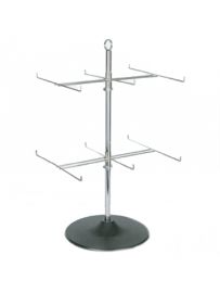 2 Tier Spinner, 30"(H) X 12" Base, 6" Prongs With 7 1/2" Space, Tiers 12" Apart, Includes Signholder